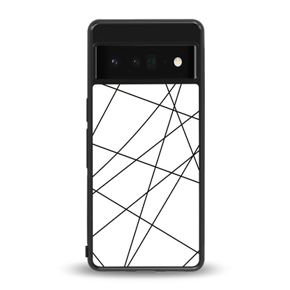 Geomatric White back phone cover | glass case for google pixel 6 pro