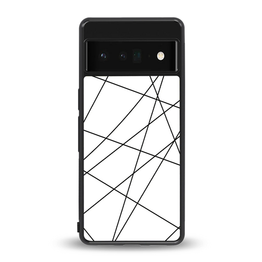 Geomatric White back phone cover | glass case for google pixel 6 pro