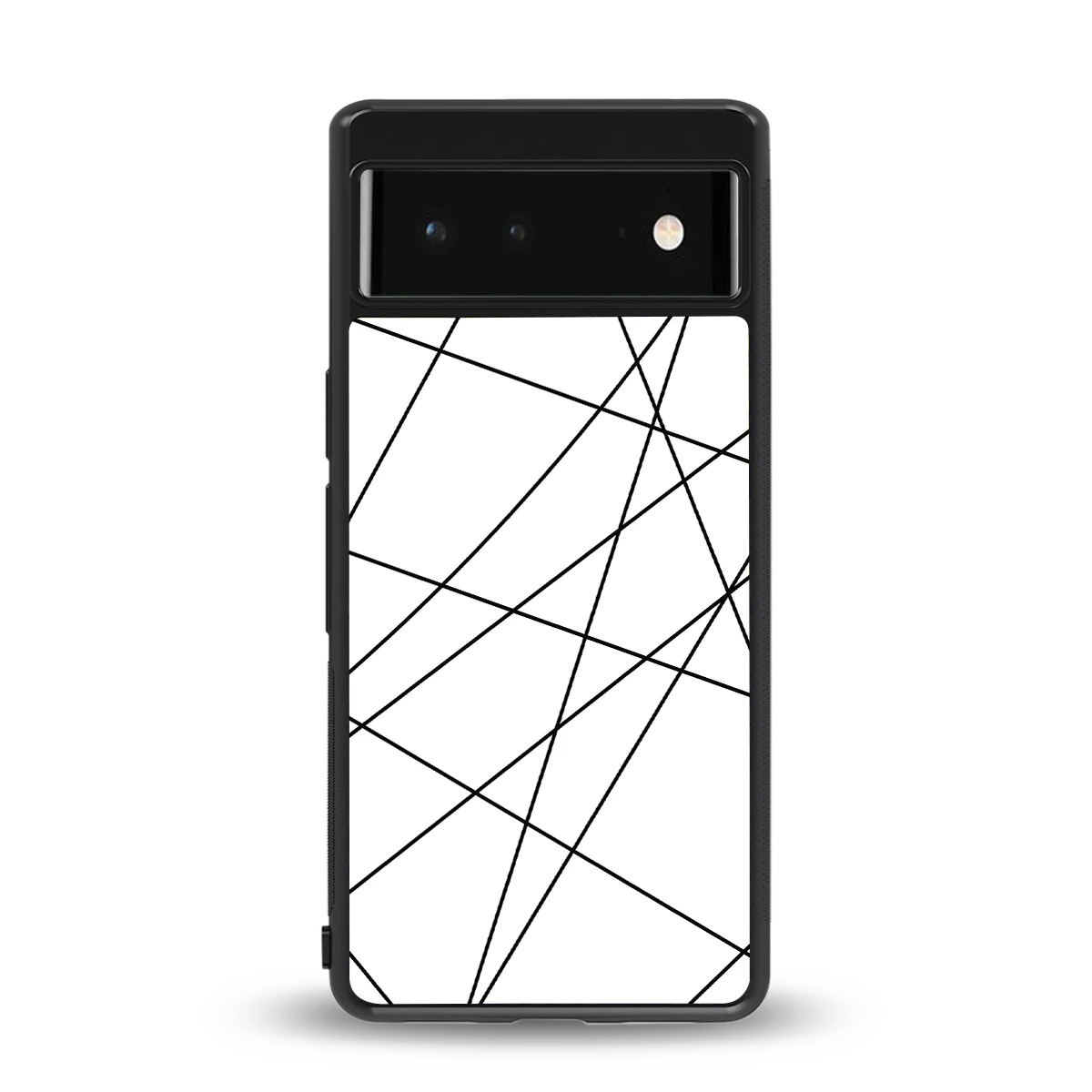 Geomatric White back phone cover | glass case for google pixel 6a