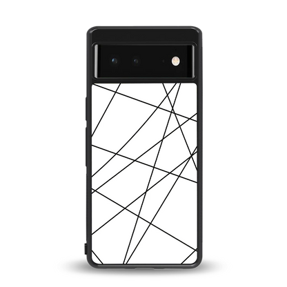 Geomatric White back phone cover | glass case for google pixel 6a