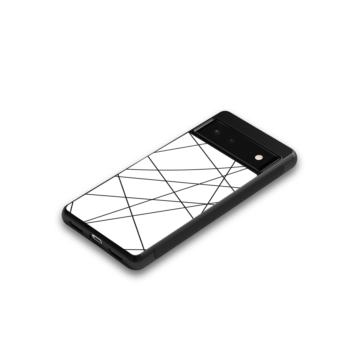 Geomatric White google pixel 6 mobile cover | shockproof glass phone case