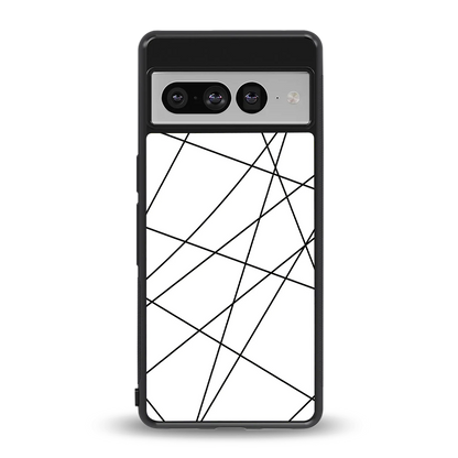 Geomatric White back phone cover | glass case for google pixel 7 pro