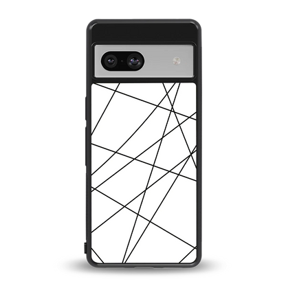 Geomatric White back phone cover | glass case for google pixel 7a