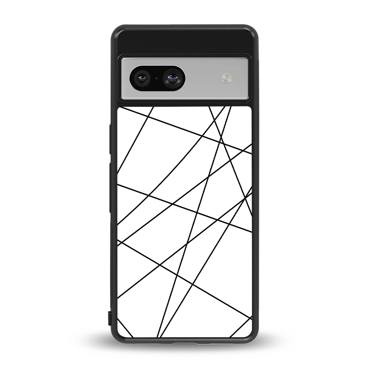 Geomatric White back phone cover | glass case for google pixel 7