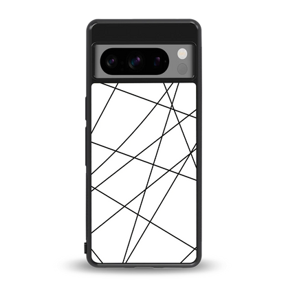 Geomatric White back phone cover | glass case for google pixel 8 pro