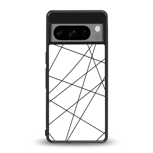 Geomatric White back phone cover | glass case for google pixel 8 pro