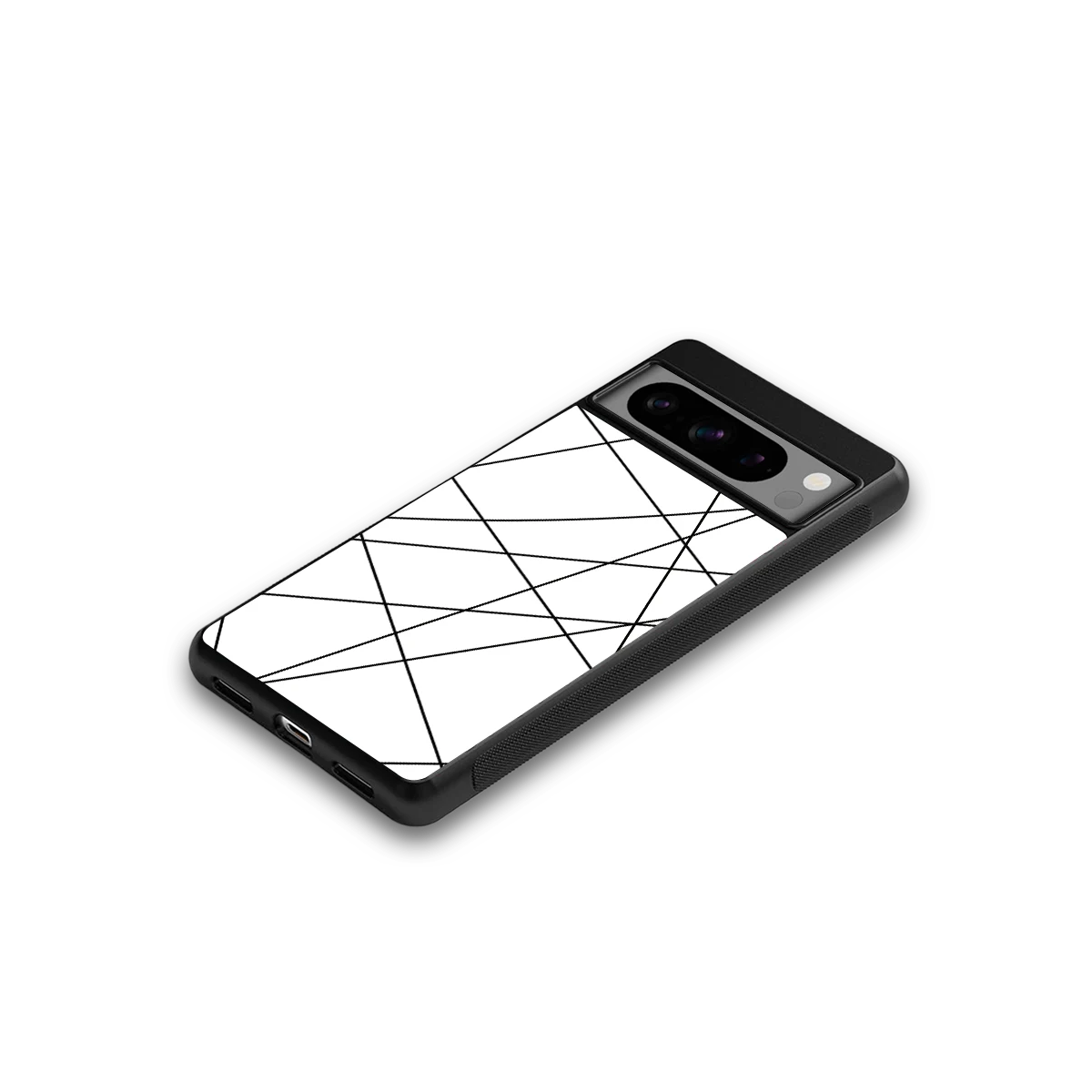 Geomatric White google pixel 8 pro mobile cover | shockproof glass phone case