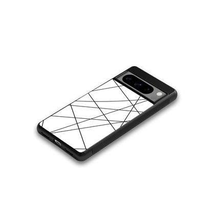 Geomatric White google pixel 8 pro mobile cover | shockproof glass phone case