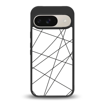 Geomatric White back phone cover | glass case for google pixel 9