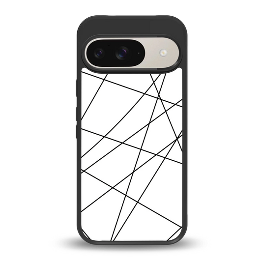 Geomatric White back phone cover | glass case for google pixel 9