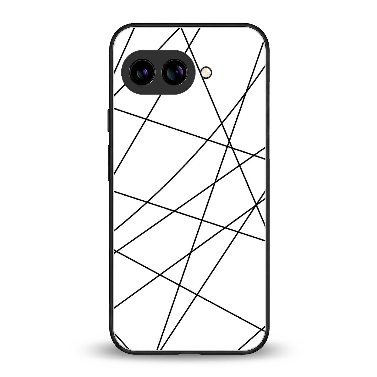 Geomatric White back phone cover | glass case for google pixel 9a