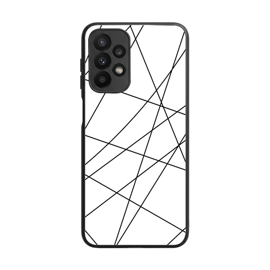 Geomatric White back phone cover | glass case for samsung galaxy a23