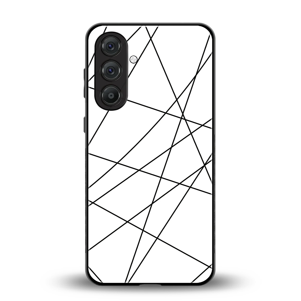 Geomatric White back phone cover | glass case for samsung galaxy a55 5g
