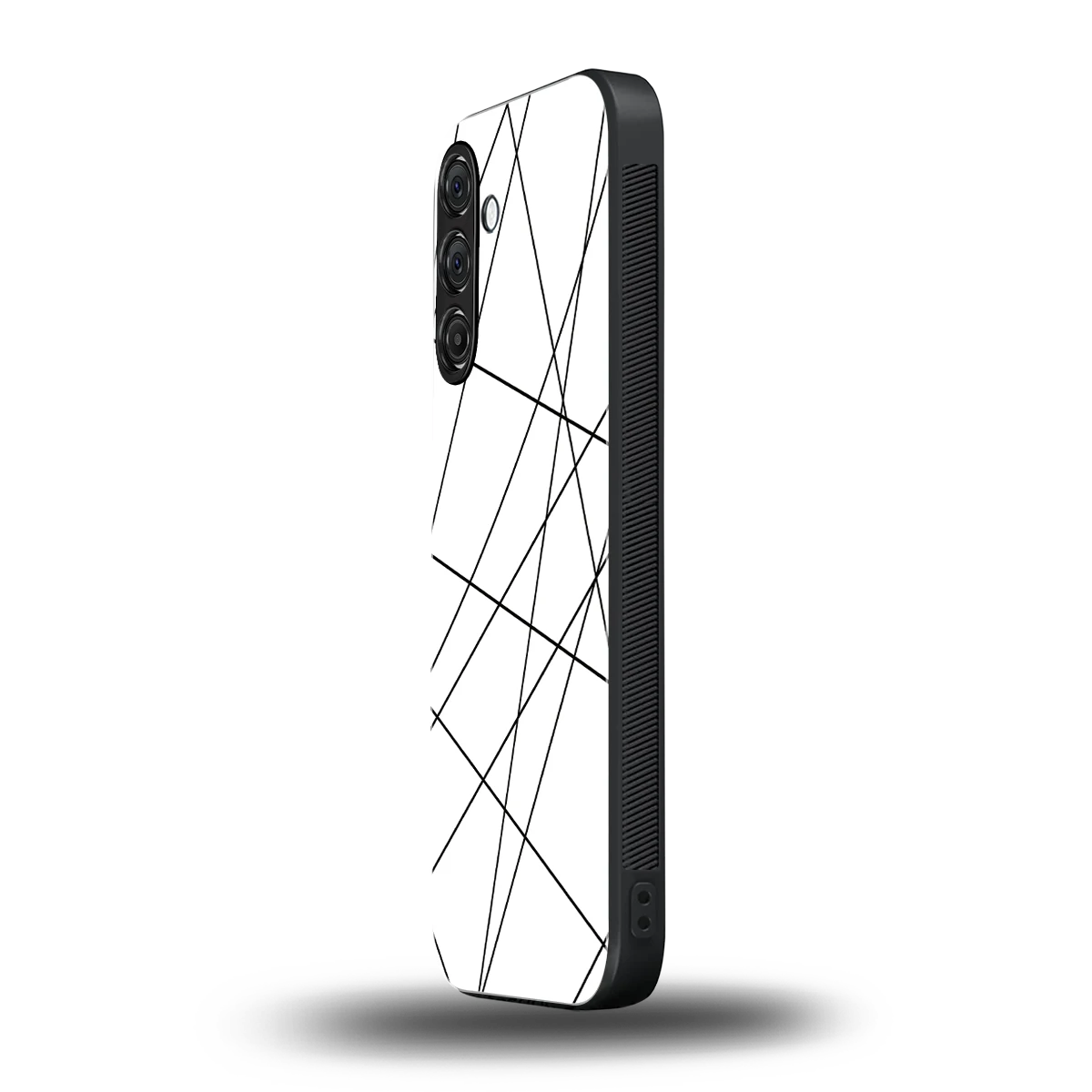 Geomatric White samsung galaxy a55 5g mobile cover | shockproof glass phone case