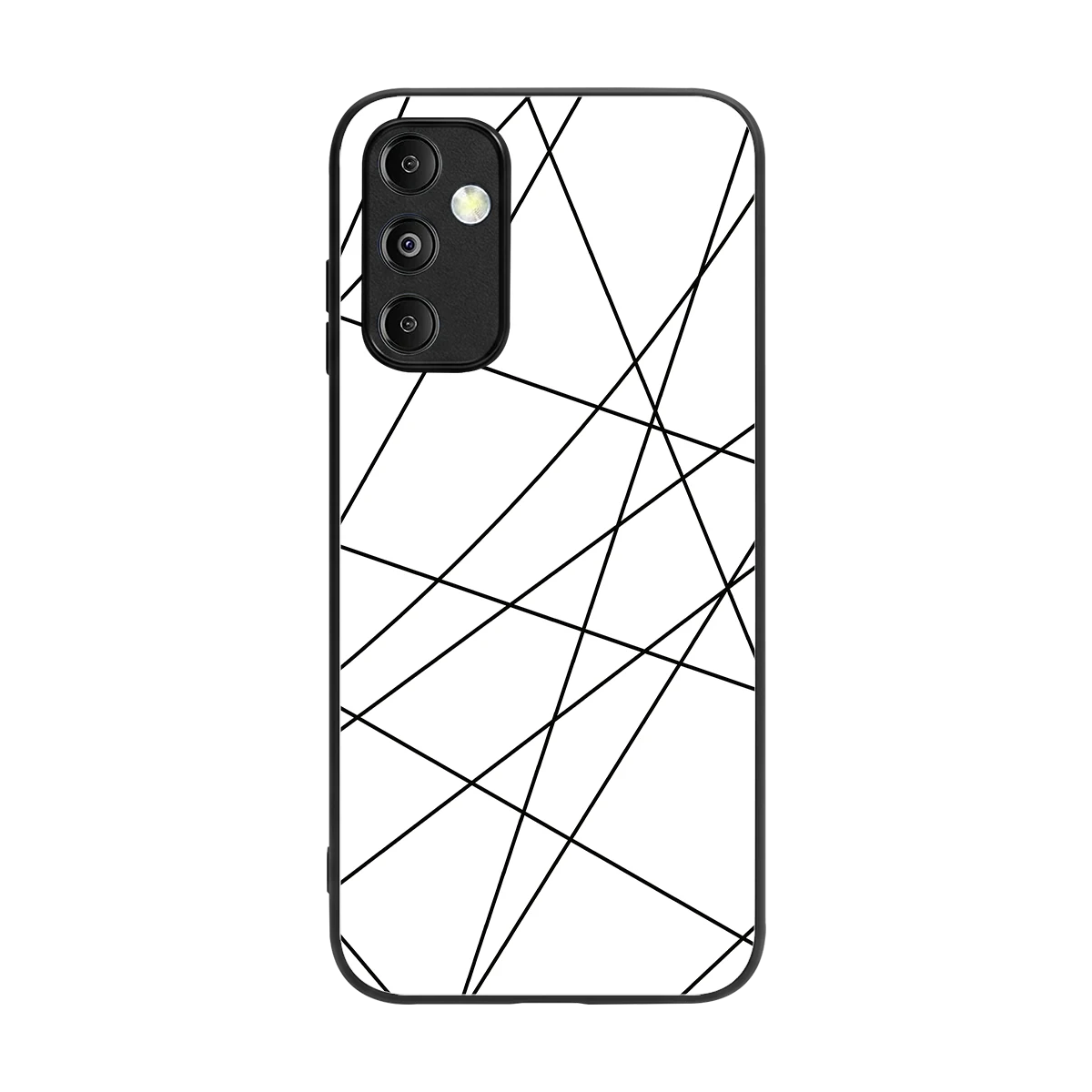 Geomatric White back phone cover | glass case for samsung galaxy m14 5g
