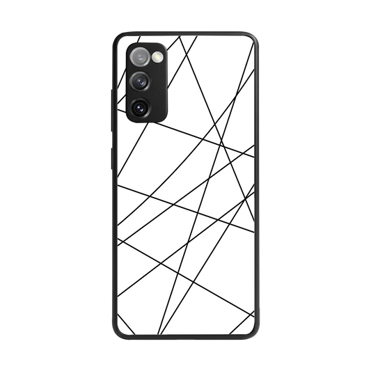 Geomatric White back phone cover | glass case for samsung galaxy s20 fe