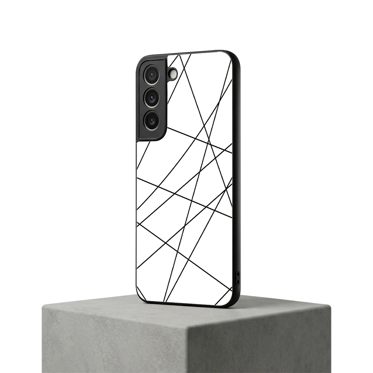 Geomatric White samsung galaxy s22 mobile cover | shockproof glass phone case