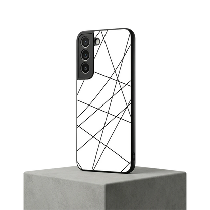 Geomatric White samsung galaxy s22 mobile cover | shockproof glass phone case