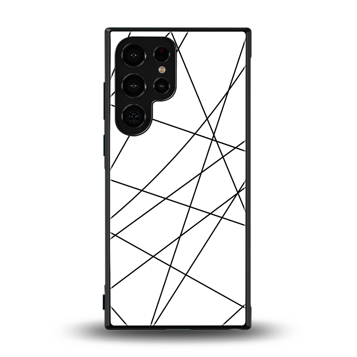 Geomatric White back phone cover | glass case for samsung galaxy s24 ultra