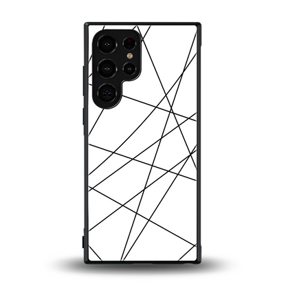 Geomatric White back phone cover | glass case for samsung galaxy s24 ultra
