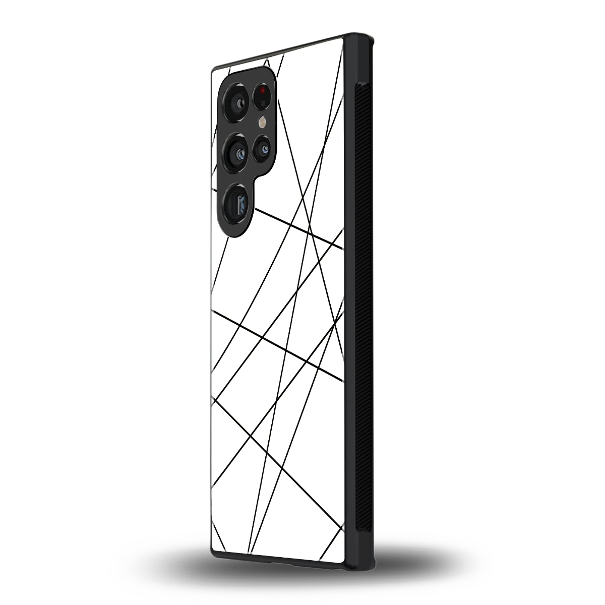 Geomatric White samsung galaxy s23 ultra mobile cover | shockproof glass phone case