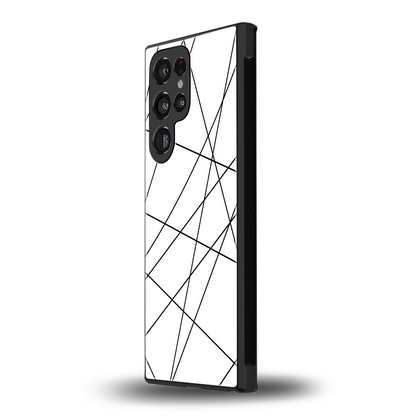 Geomatric White samsung galaxy s23 ultra mobile cover | shockproof glass phone case