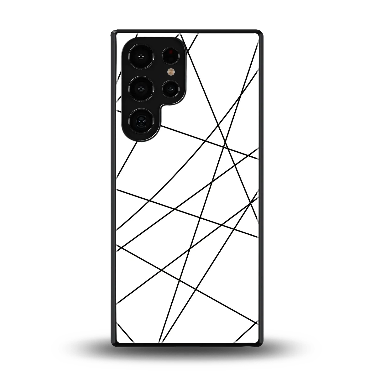 Geomatric White back phone cover | glass case for samsung galaxy s25 ultra