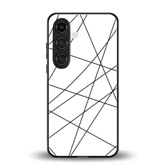 Geomatric White back phone cover | glass case for samsung galaxy s24 fe