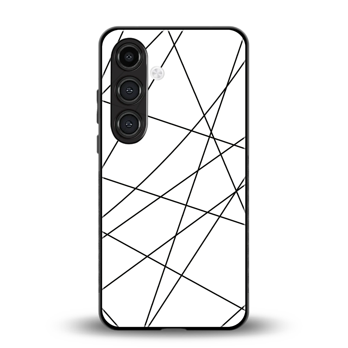 Geomatric White back phone cover | glass case for samsung galaxy s23 plus