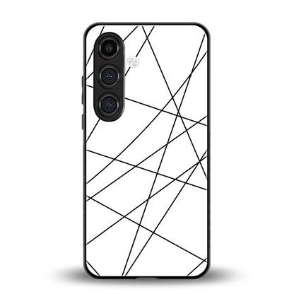 Geomatric White back phone cover | glass case for samsung galaxy s23 plus