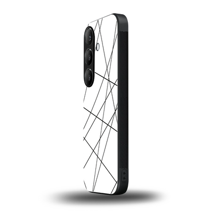 Geomatric White samsung galaxy s24 mobile cover | shockproof glass phone case