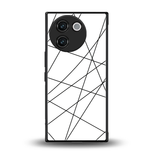 Geomatric White back phone cover | glass case for vivo v30e