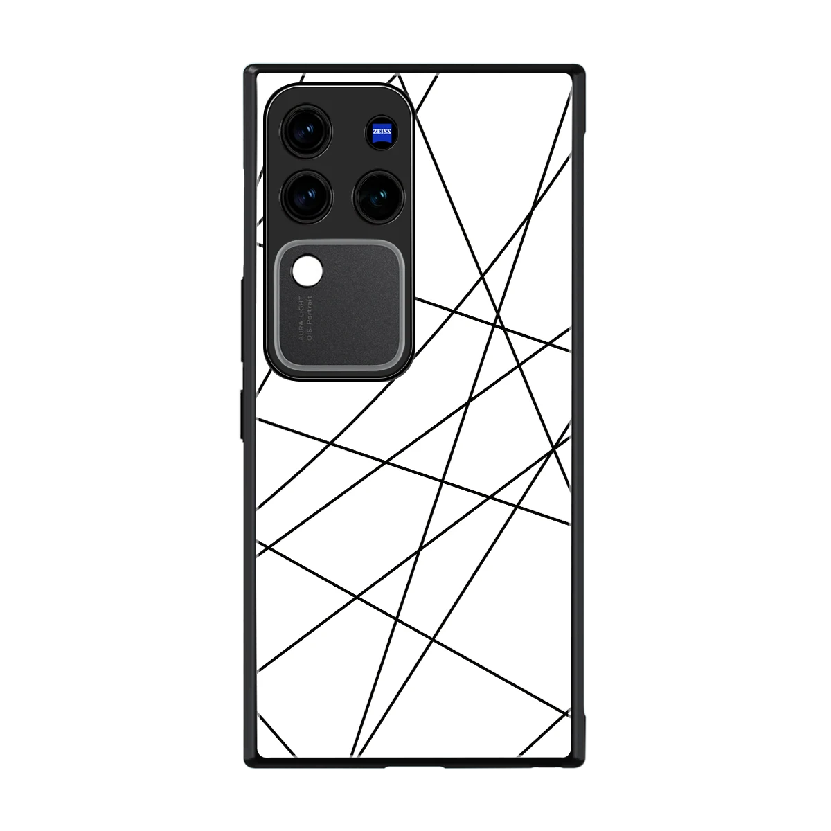 Geomatric White back phone cover | glass case forvivo v30 pro