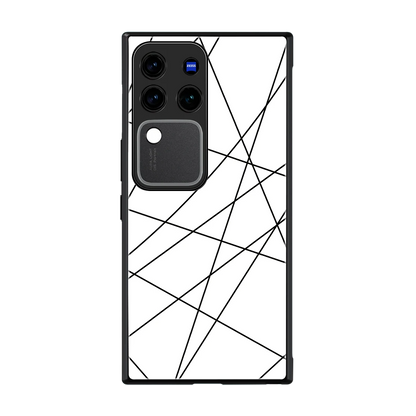 Geomatric White back phone cover | glass case forvivo v30 pro
