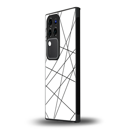 Geomatric Whitevivo v30 pro mobile cover | shockproof glass phone case