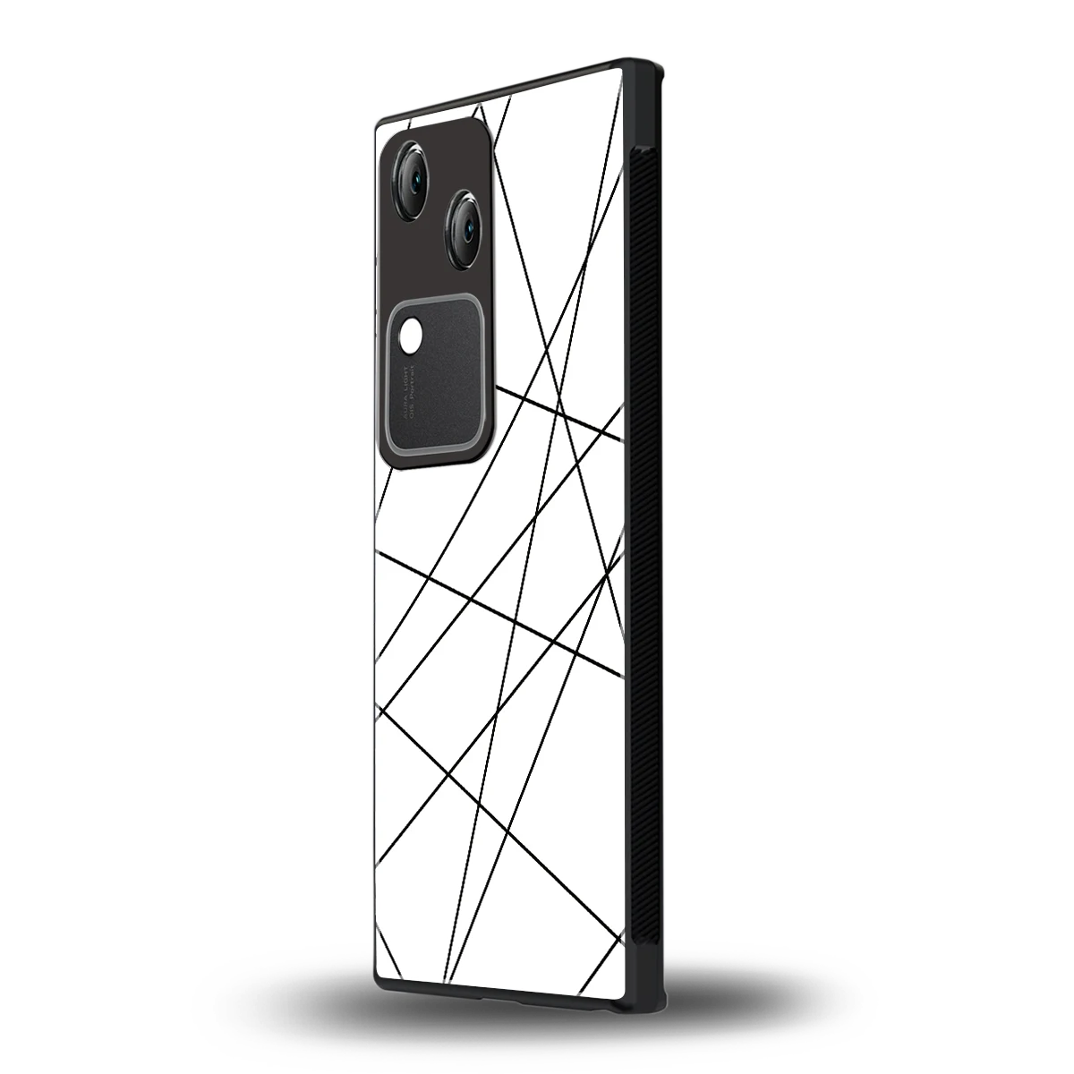 Geomatric White vivo v30 mobile cover | shockproof glass phone case