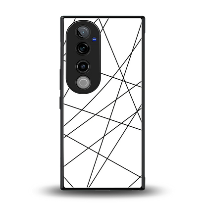 Geomatric White back phone cover | glass case for vivo v40 pro