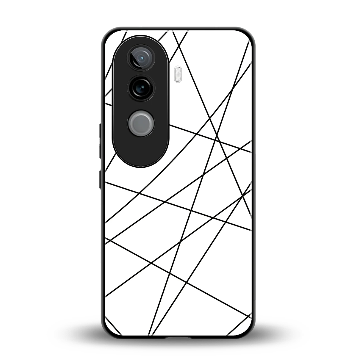 Geomatric White back phone cover | glass case for vivo v40e