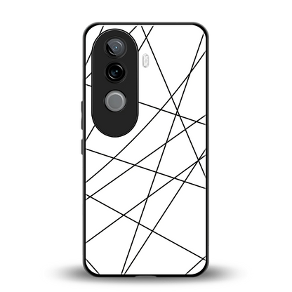 Geomatric White back phone cover | glass case for vivo v40e