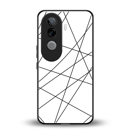 Geomatric White back phone cover | glass case for vivo v40e