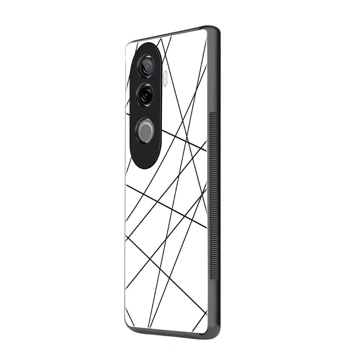 Geomatric White vivo v40e mobile cover | shockproof glass phone case