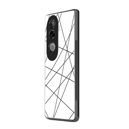 Geomatric White vivo v40e mobile cover | shockproof glass phone case