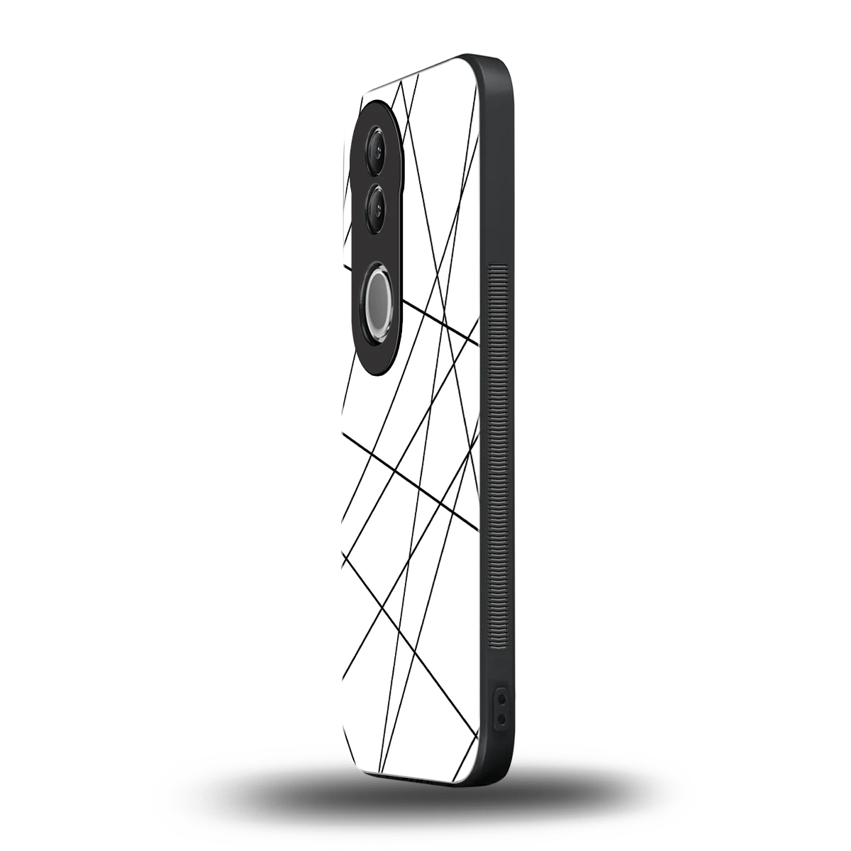 Geomatric White vivo v50 mobile cover | shockproof glass phone case