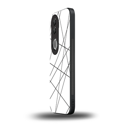 Geomatric White vivo v50 mobile cover | shockproof glass phone case