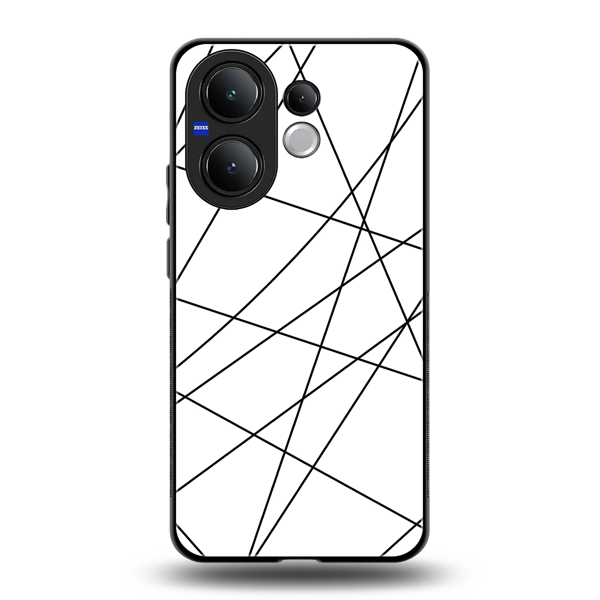 Geomatric White back phone cover | glass case for vivo v60