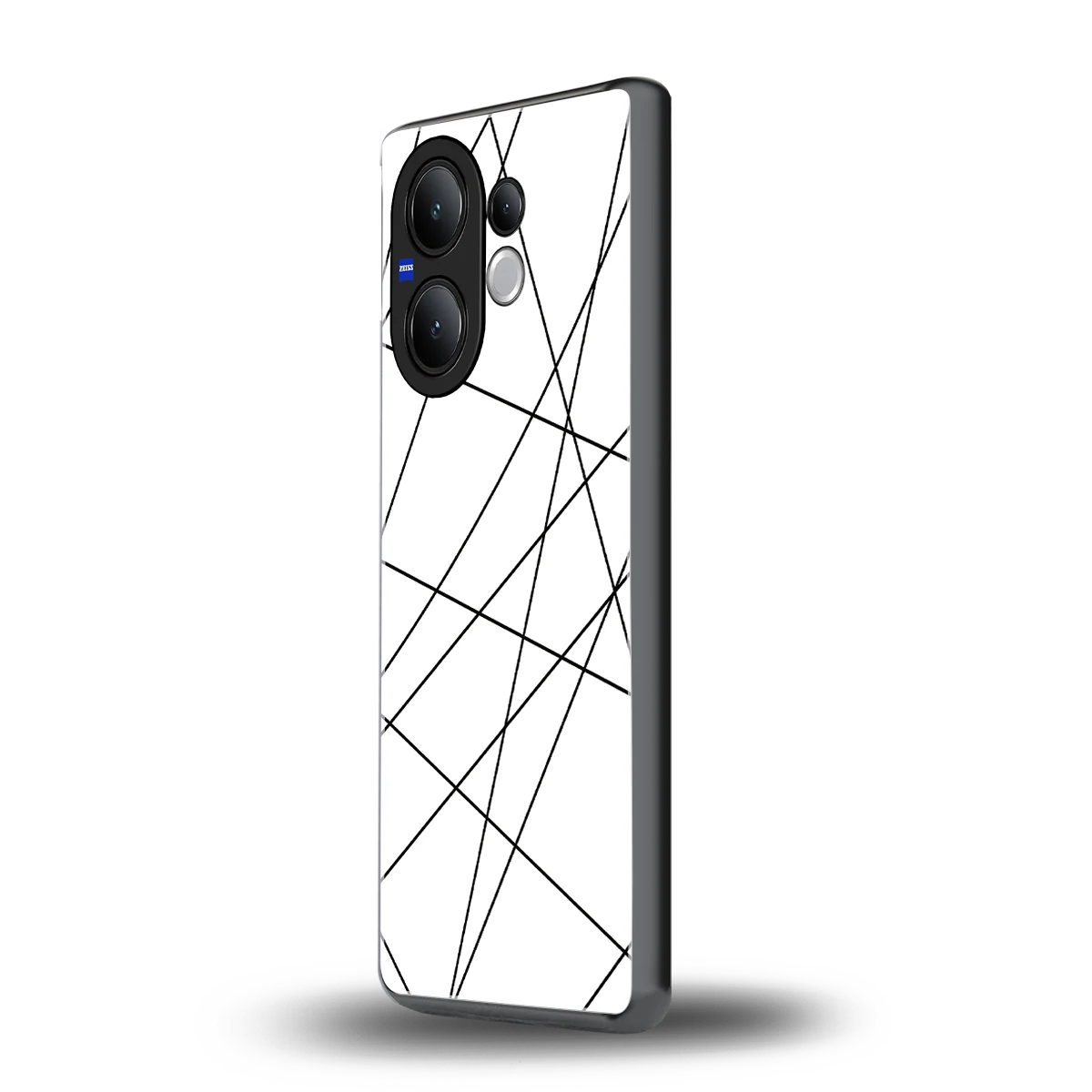 Geomatric White vivo v60 mobile cover | shockproof glass phone case
