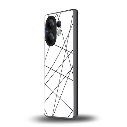 Geomatric White vivo v60 mobile cover | shockproof glass phone case