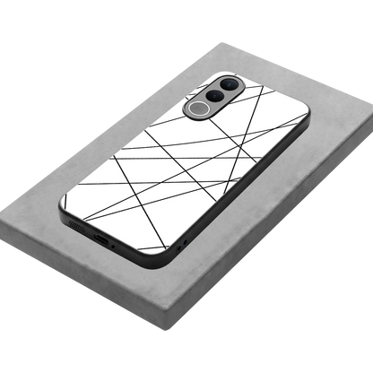 Geomatric White stylish phone case for vivo v70 fe | glossy glass and slim fit