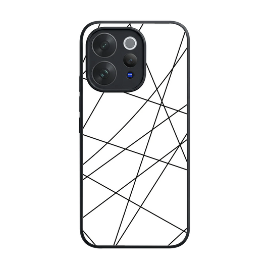 Geomatric White back phone cover | glass case for vivo v70