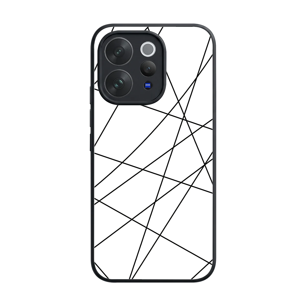 Geomatric White back phone cover | glass case for vivo v70 elite